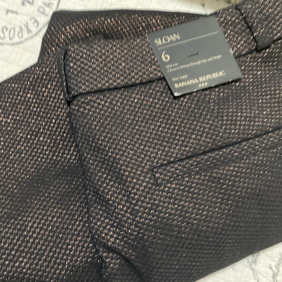 Banana Republic Pants - BANANA REPUBLIC SLOAN Midrise Slim Ankle Pant. Size 6 Color Metalic